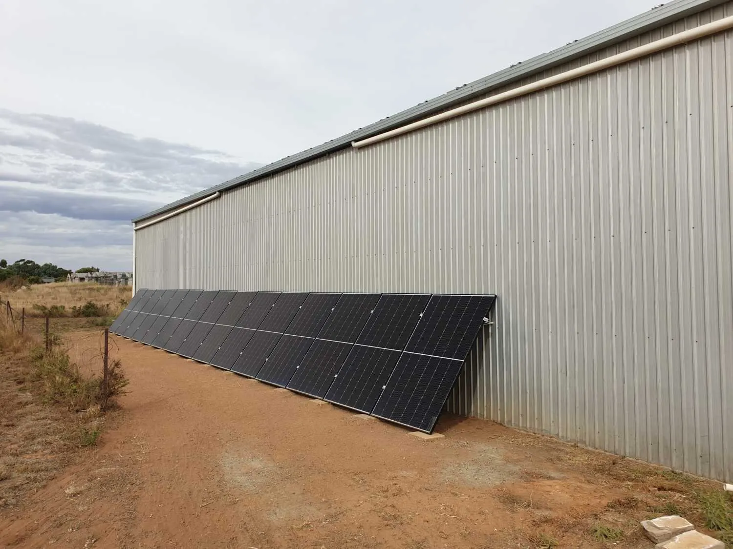 6.6kW of Panels on North Facing Shed Wall