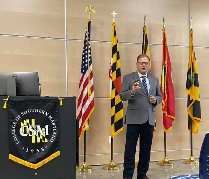 Charles Williams speaking at College of Southern Maryland