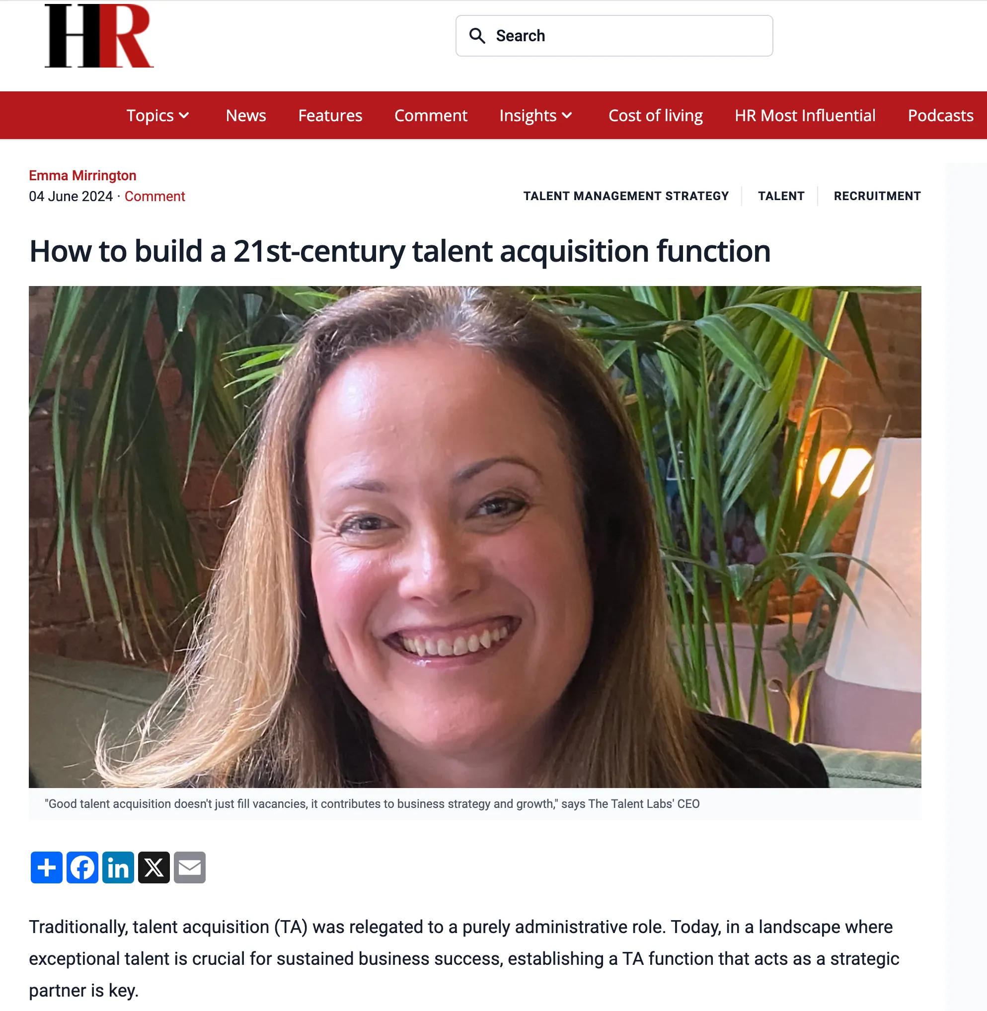 HR magazine Emma Mirrington byline 2024