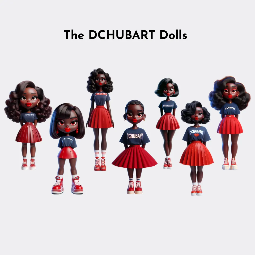 3D Pixar group of Black dolls