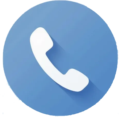 Phone icon with a classic handset design and a blue gradient background, representing contact via phone.