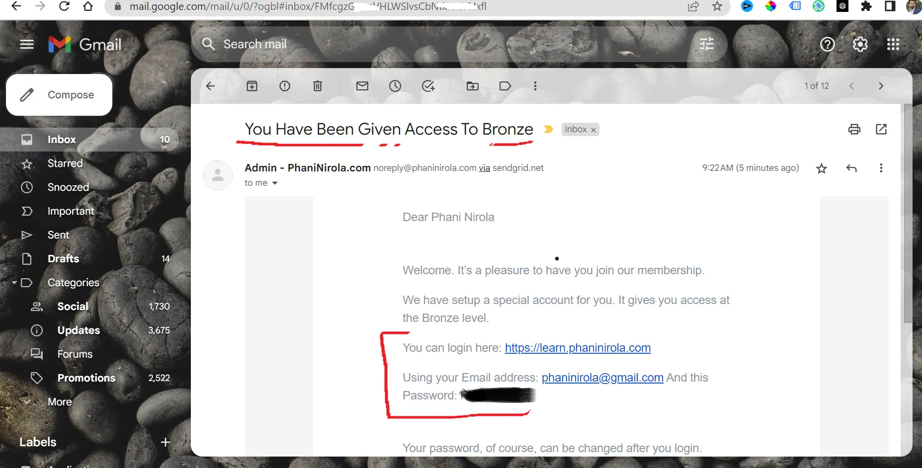 membership welcome mail
