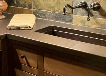 metal bathroom countertop