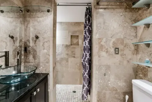 Contemporary Shower Haven: Refresh in style with this modern bathroom featuring a luxurious shower. Your pampering oasis!