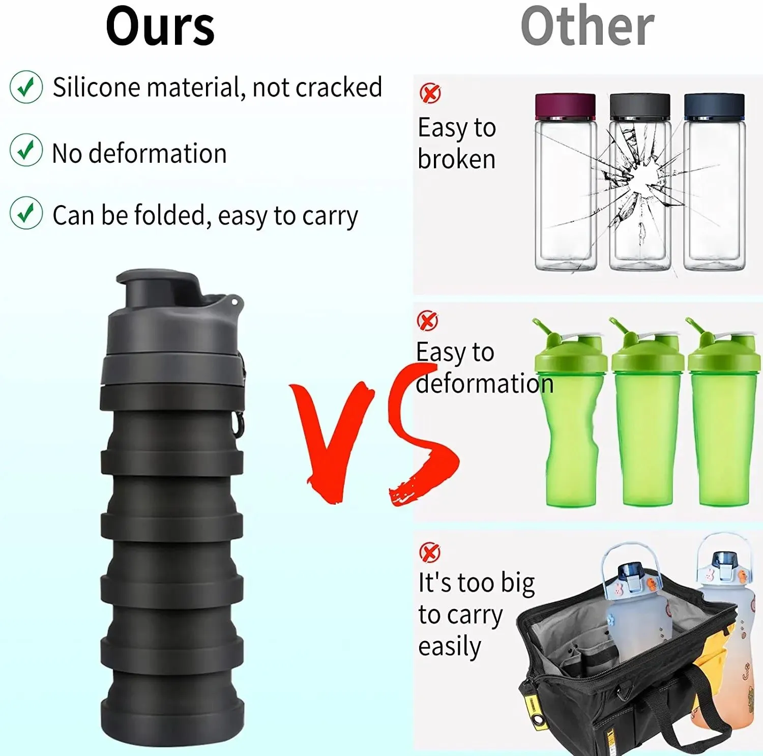 Collapsible Water Bottle for Travel