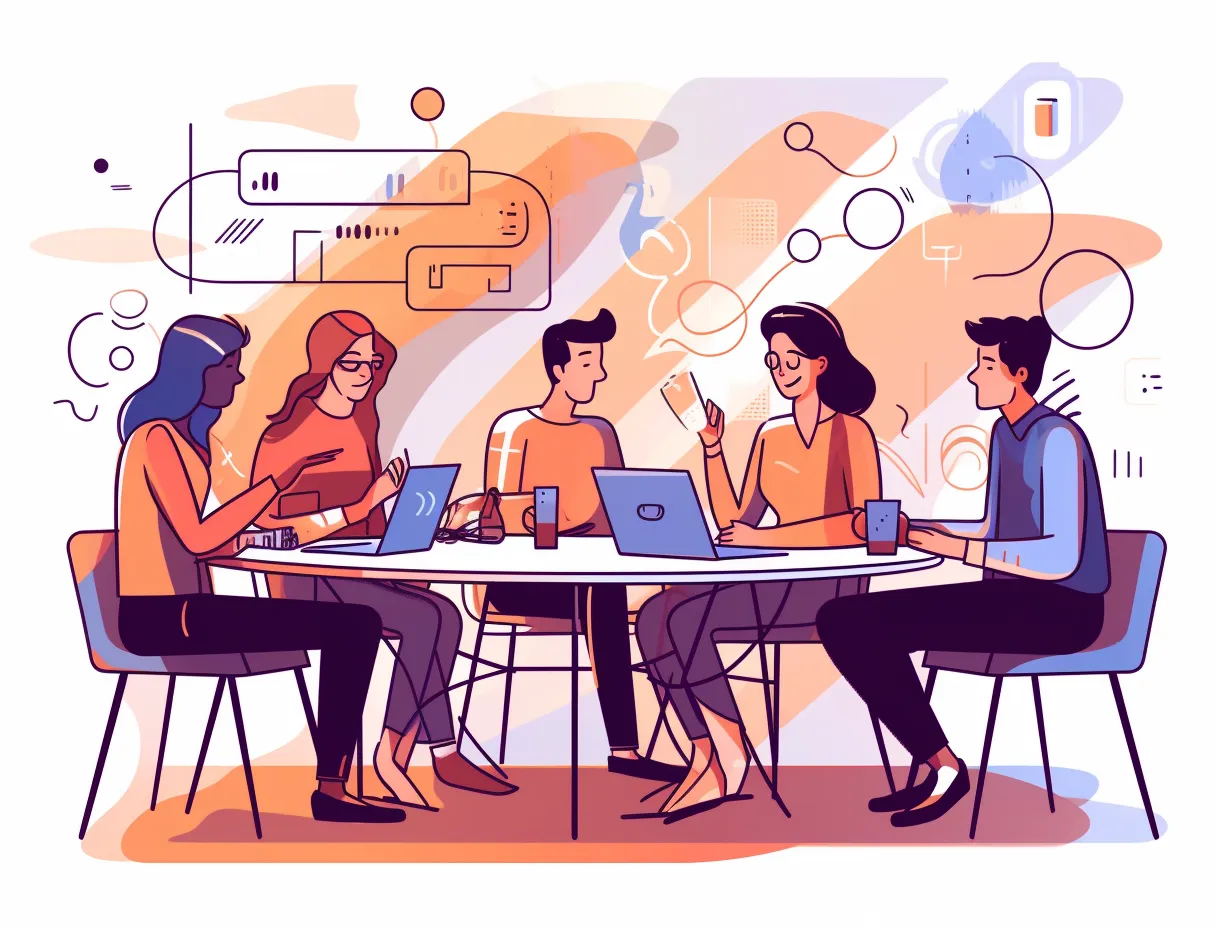 Embracing a Culture of Collaboration and Growth Illustration