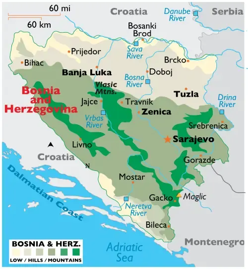 Bosnia & Herzegovina Map