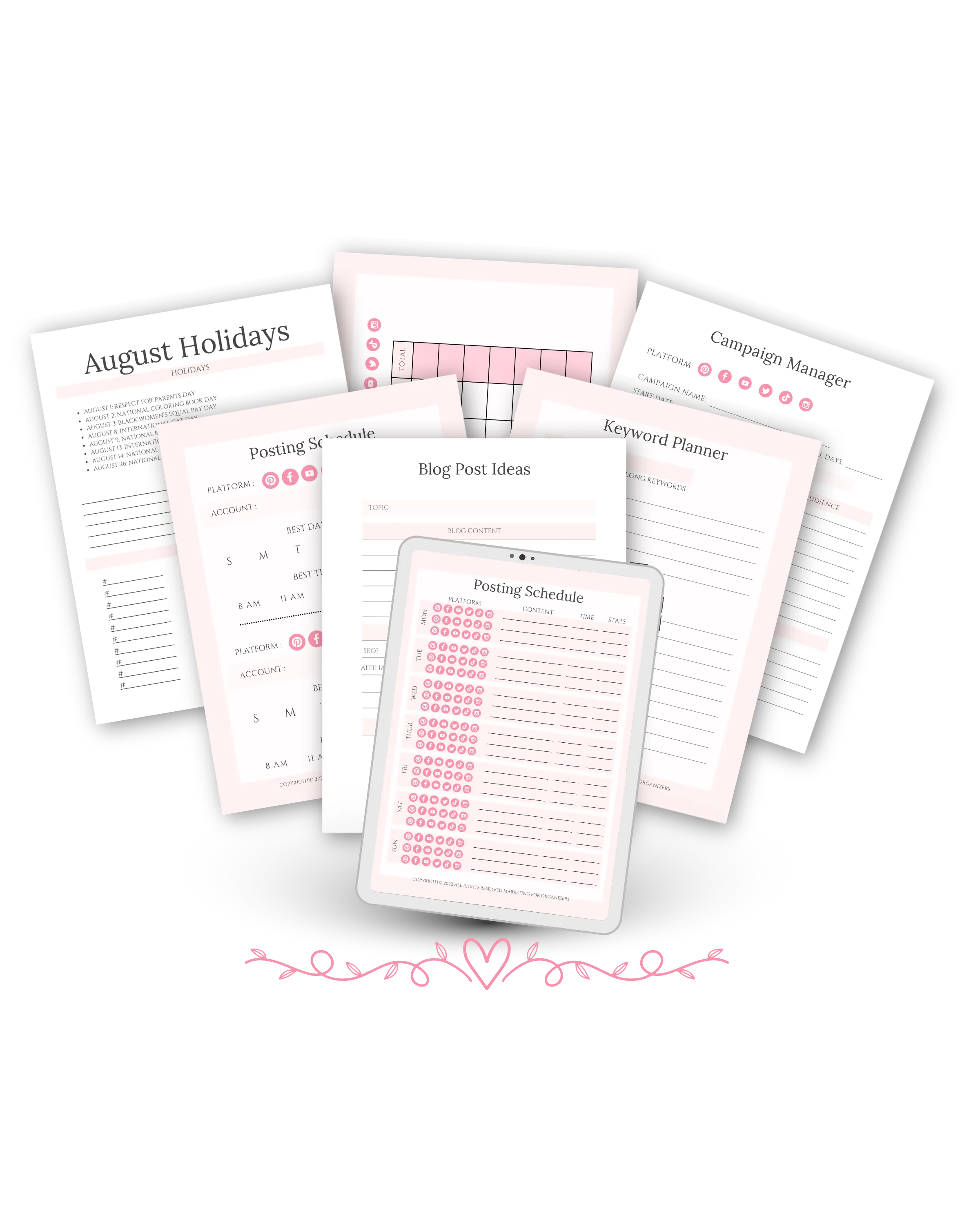 social media planner mockup