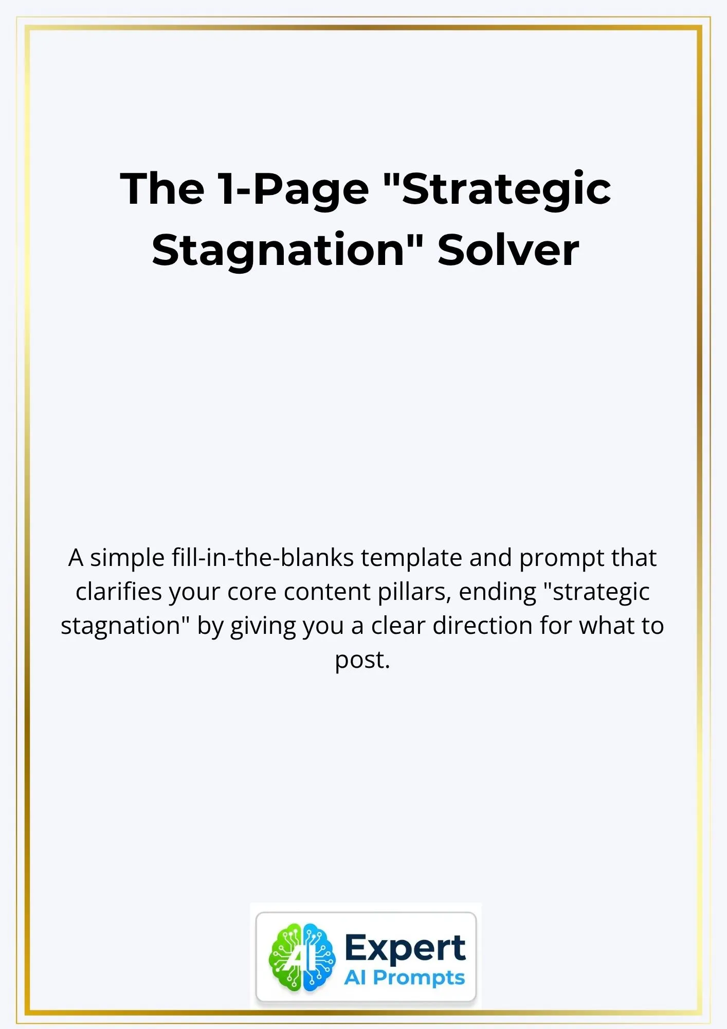 1-Page Content Pillar Planner template from Expert AI Prompts document mockup
