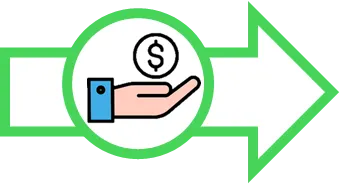 Get paid for your land - hand and money icon for step 3 of closing.