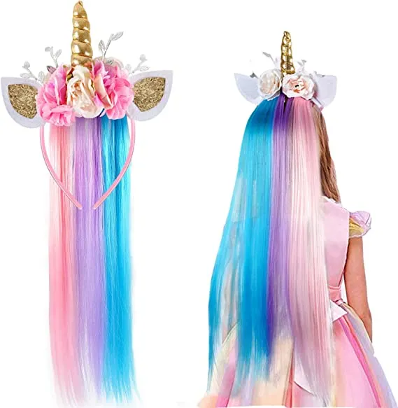 Unicorn Headband With Hair