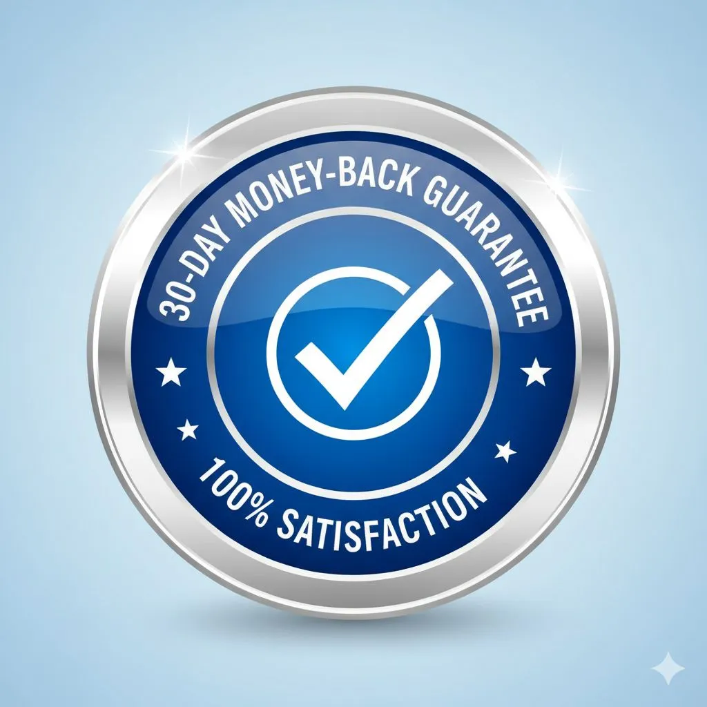 A 30 day money back guarantee seal