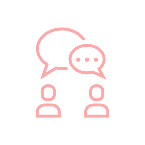 Illustration of two people talking