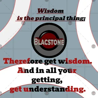 gradient background with Blacstone logo red and black