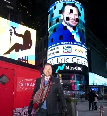 Eric Couch on the NASDAQ Jumbotron in Times Square