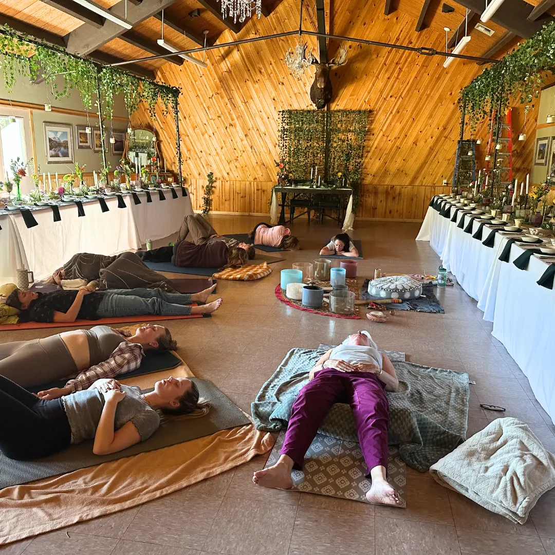Corporate Sound Bath Setup in Mammoth Lakes, CA