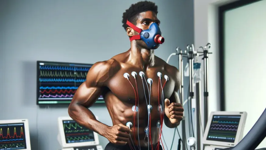 a man undergoing a VO2 max test.