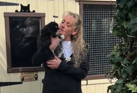 Keely with her cat