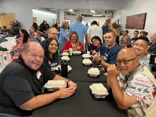 John Nani Ray Jamie Joyce Sarge David Isaac River of Life dinner Monday August 14 2023 512x384 c