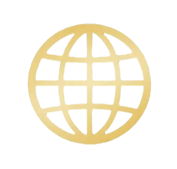 <alt=“Gold globe icon representing AHA Global Holdings’ worldwide reach and corporate housing network.”>