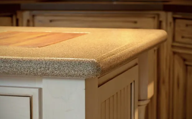 metal countertop with light finish