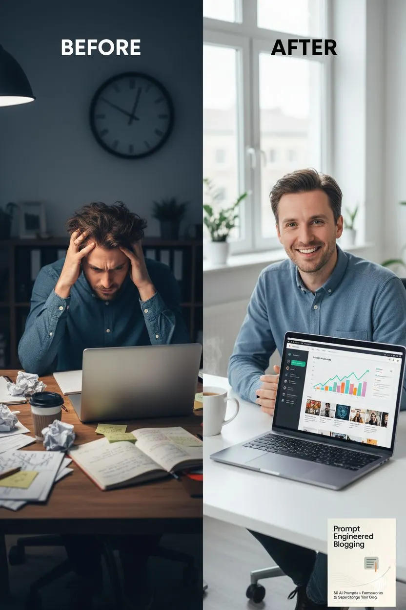 Prompt Engineering Blogging Before and After Transformation