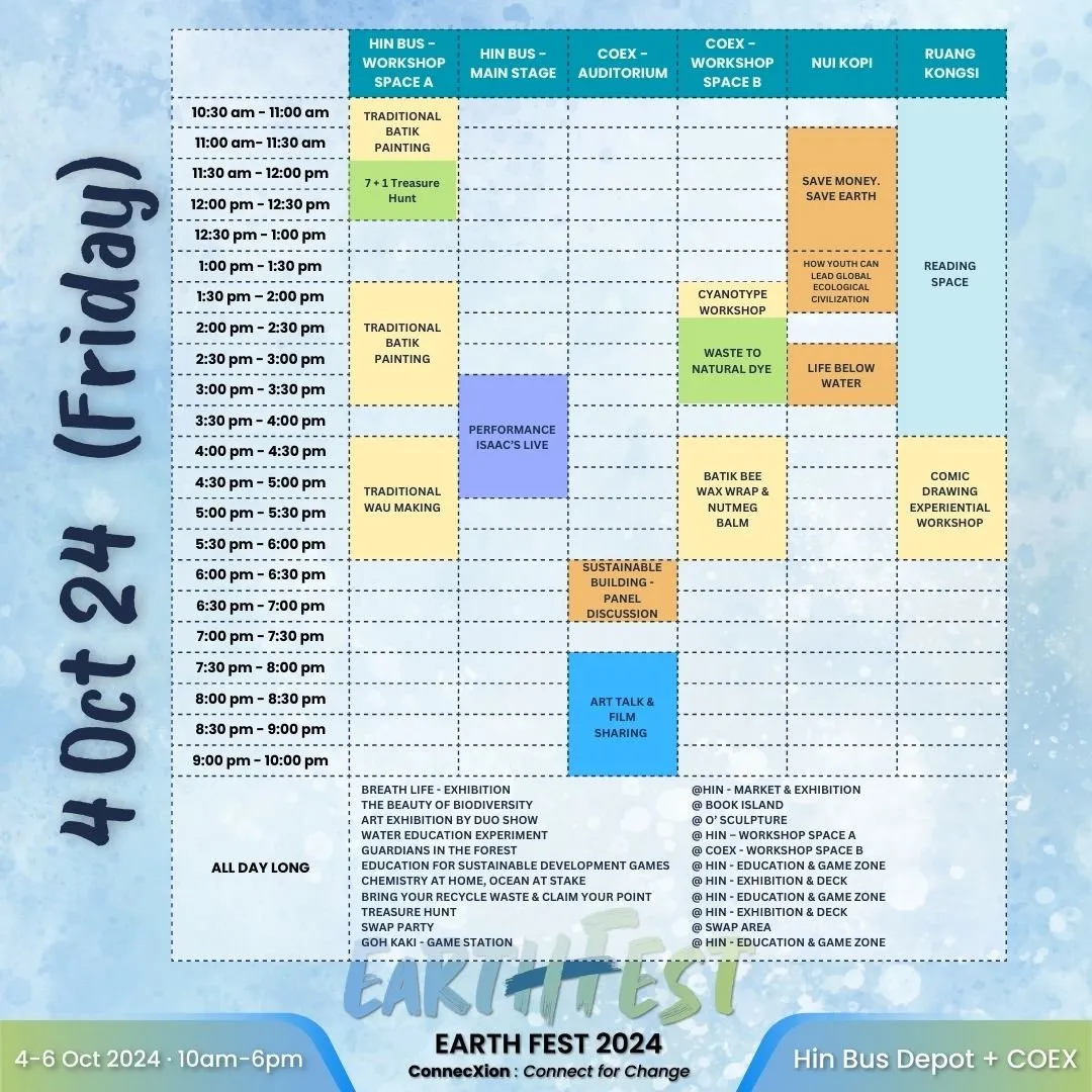 Earth Fest 2024 Day 1 Schedule