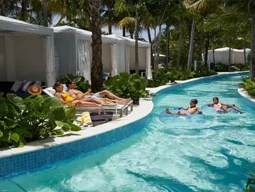 Guests enjoying the wave pool at Villa Laurel Estate event venue