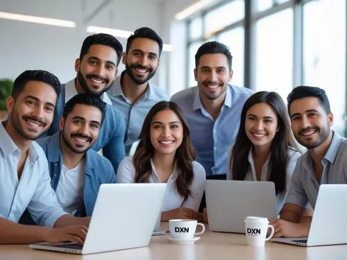 El equipo de asesores de Proyecto DXN en una reunión, listos y sonrientes para ayudarte con tus preguntas sobre los productos y el negocio.