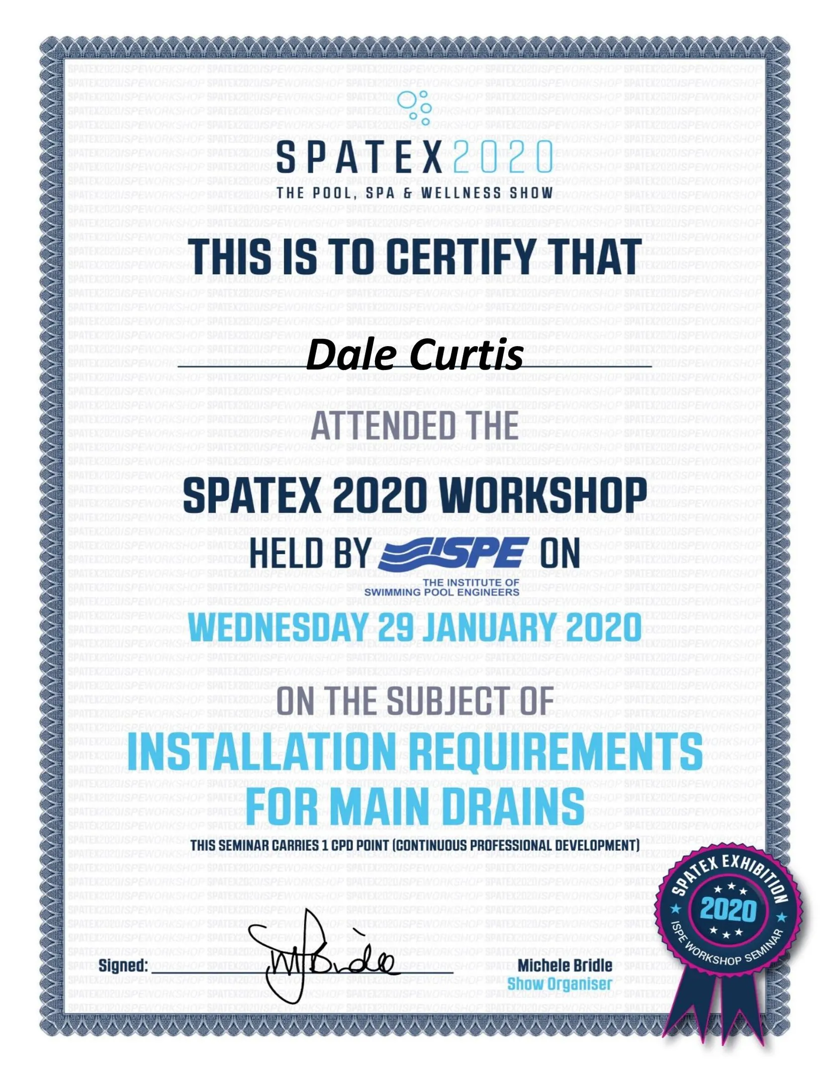Pool Main Drains Certification