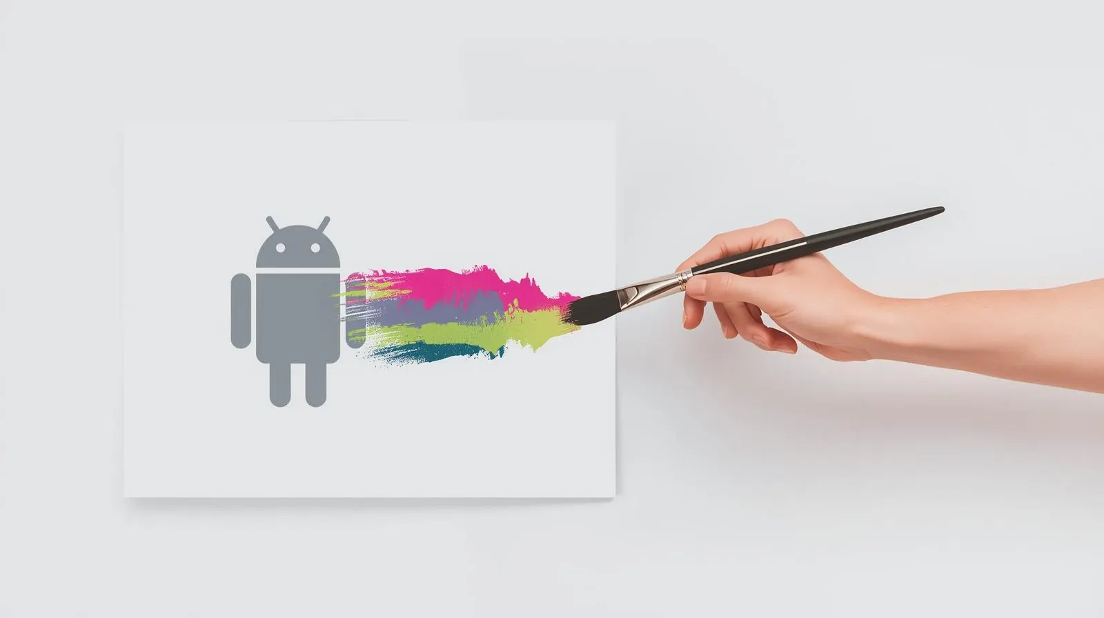 A graphic showing a hand adding a unique brand voice to an AI, using a custom generative ai prompt.