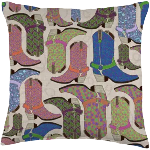 colorful cowgirl boots pillow available on amazon