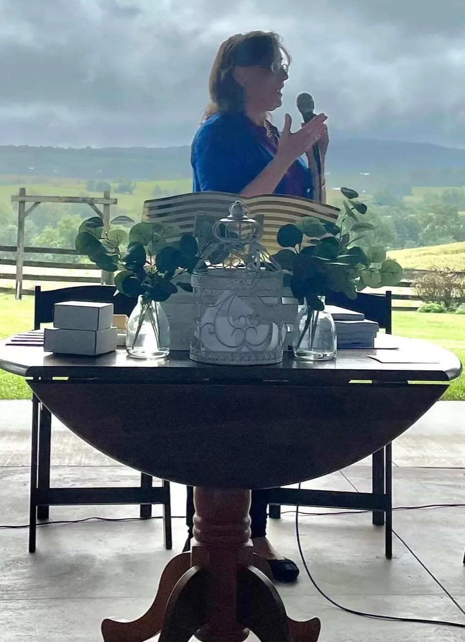 speaking at a conference