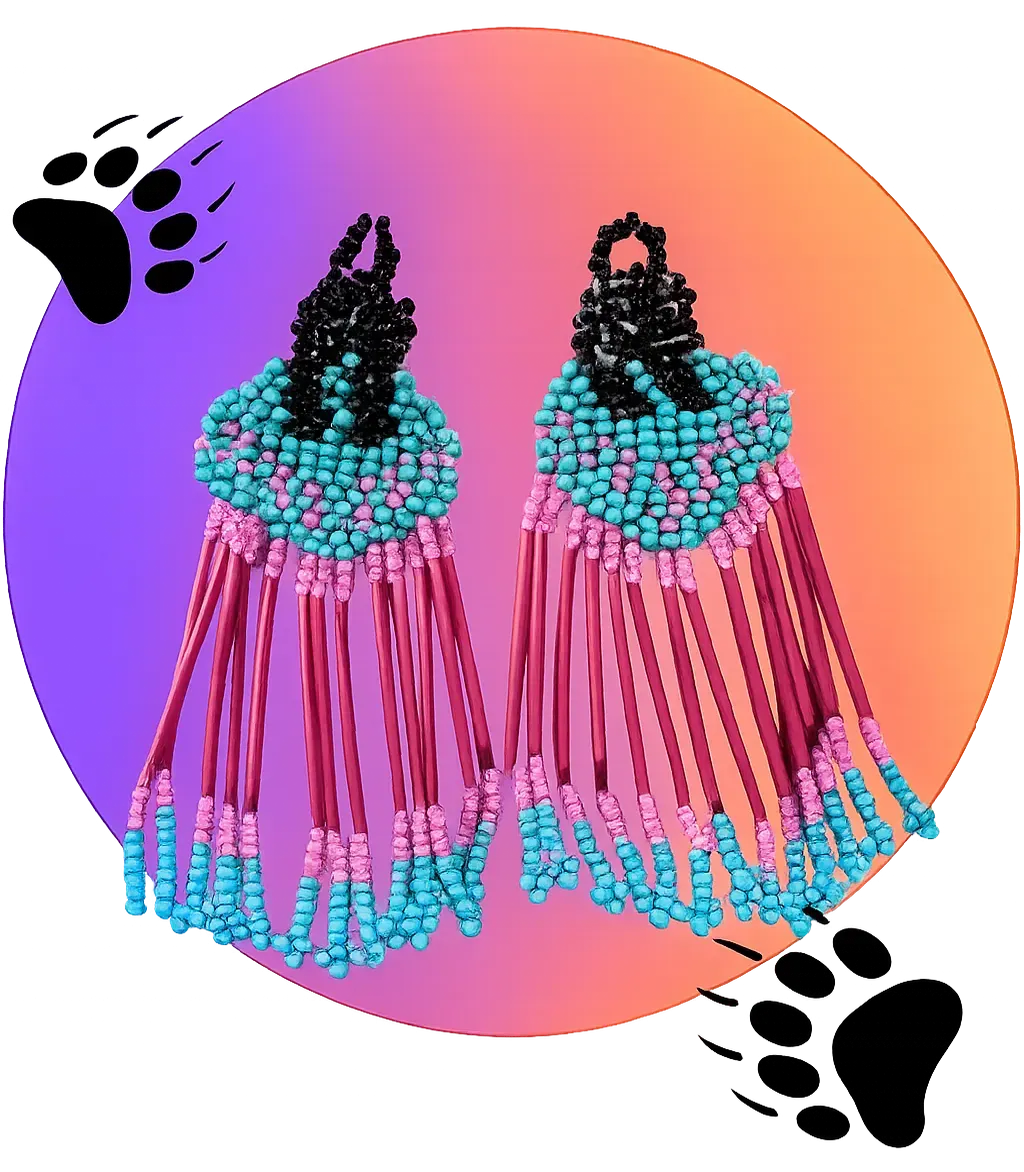 beaded shawl earrings