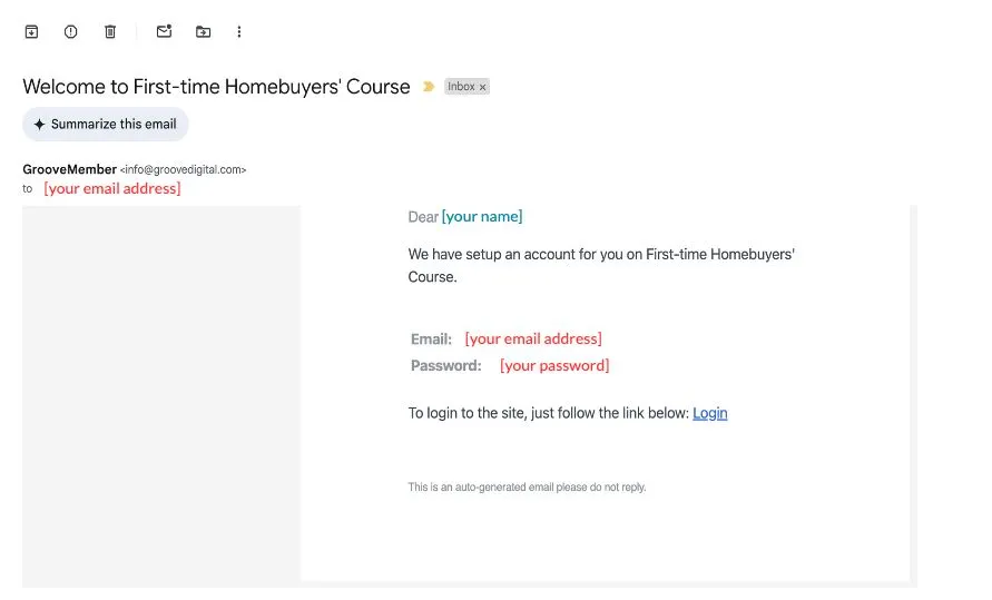 LORK Homebuyer Course Email Confirmation Image