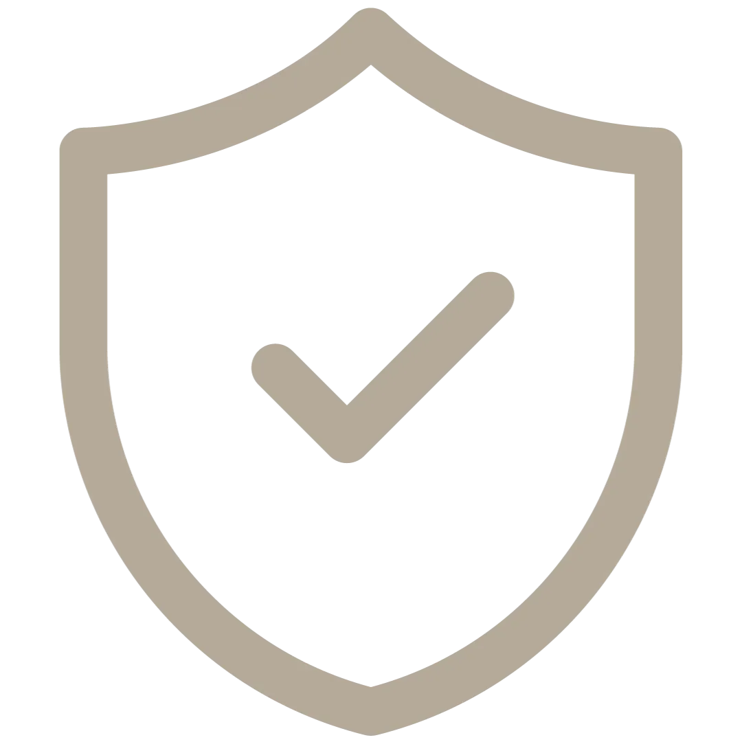 icon depicting safety badge and check mark