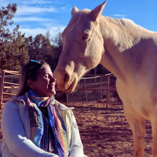 dr. maureen hughes and a horse