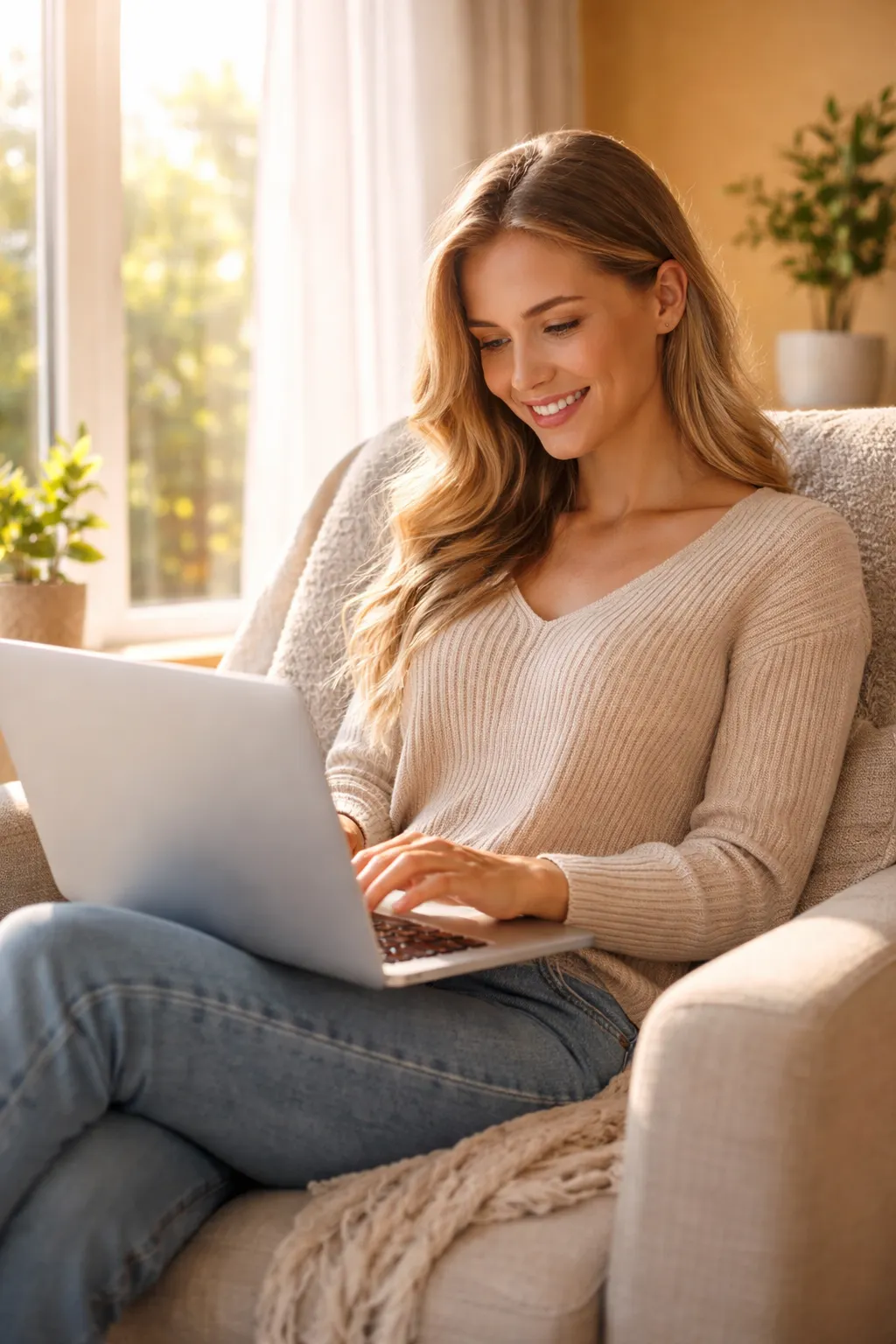 Foto-av -kvinna-som-arbetar-med-sin-laptop