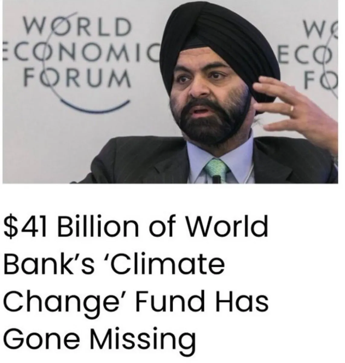 41 billion of World Bank's Climate Change Fund has gone missing.