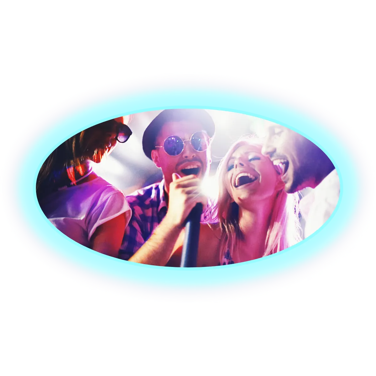 four swinger's singing and partying