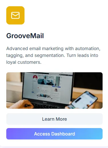 image of GrooveMail app in Scale.gg dashboard