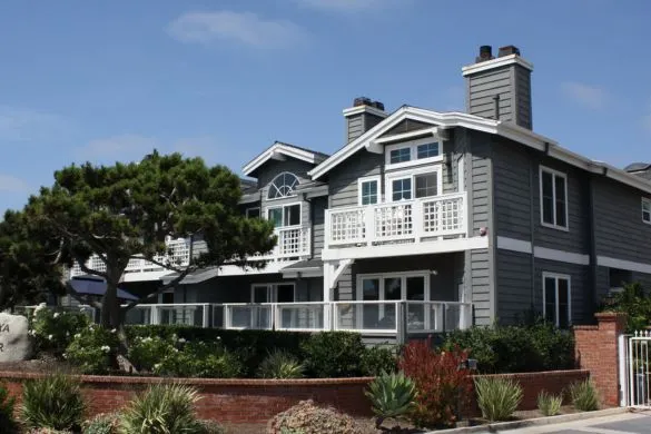 View of Playa Del Mar in the Beach Colony in Del Mar, California.