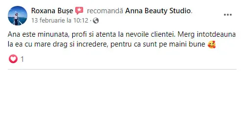 recenzie facebook annabeautystudio.ro