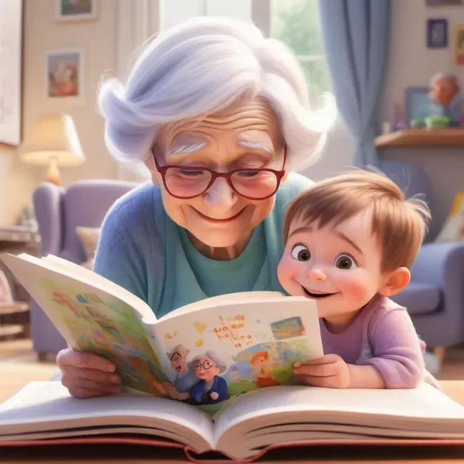 Granma and Child Reading