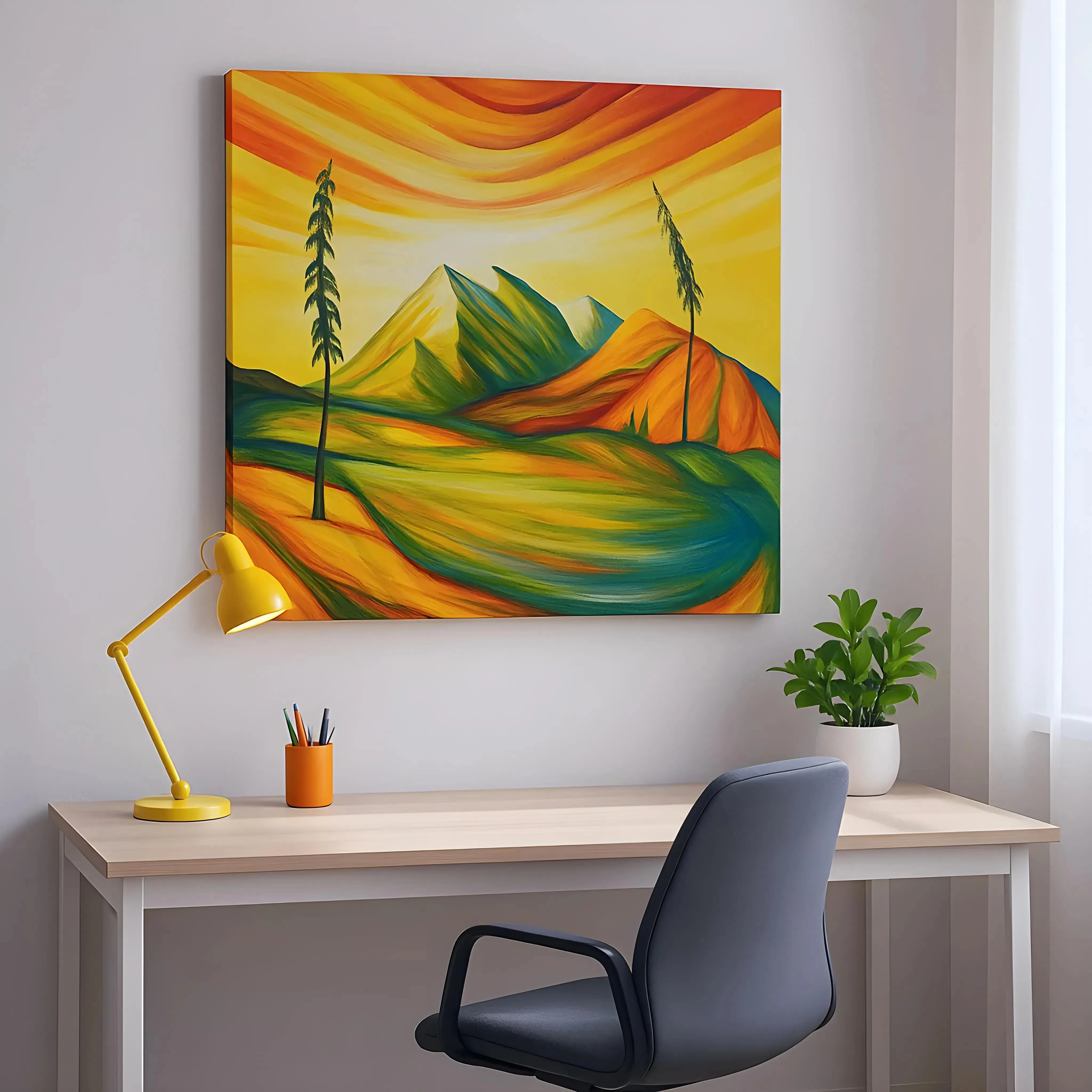 Office sample of framed original painting