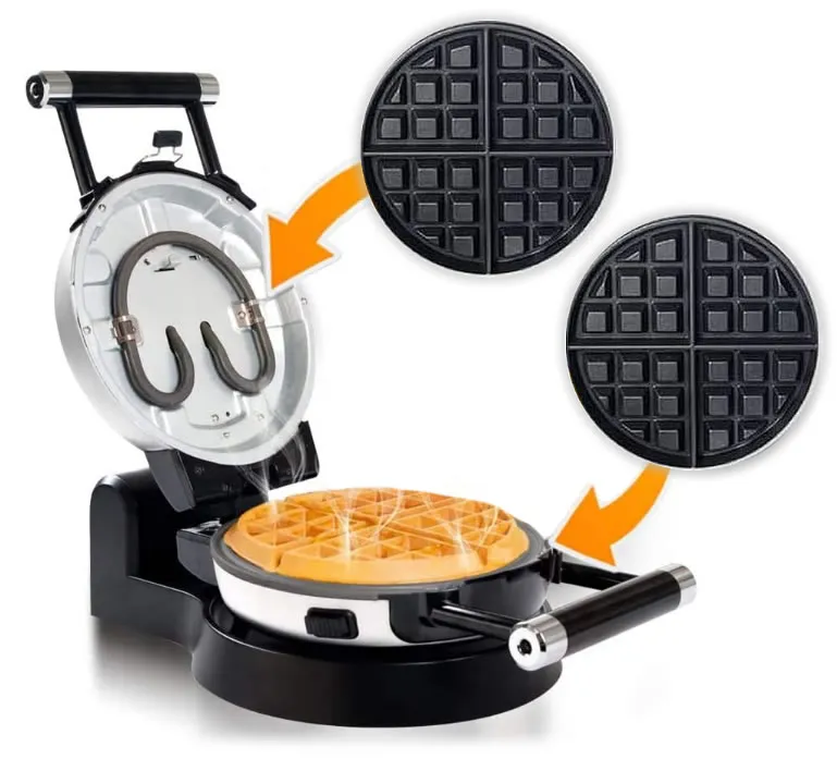 BELGIAN WAFFLE MAKER WITH REMOVABLE PLATES