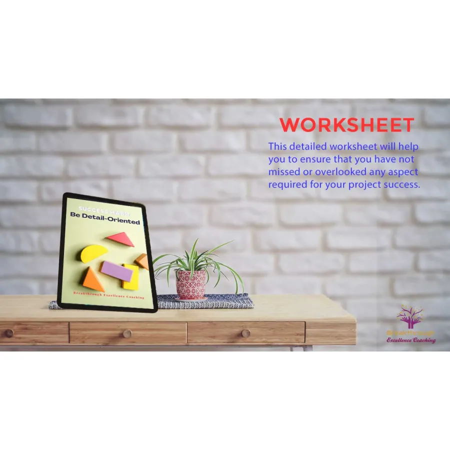 Success Habit - Be Detail Oriented - Worksheet 2
