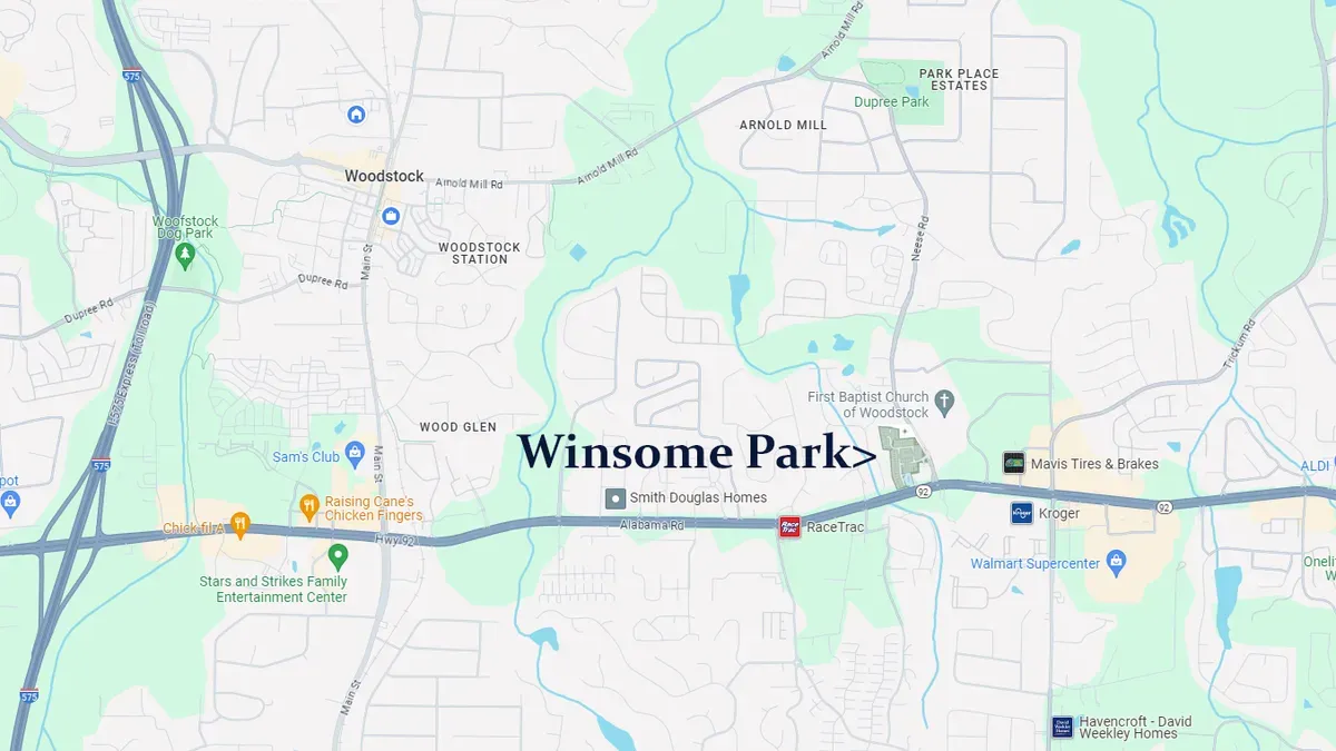 Winsome Park Woodstock GA Map