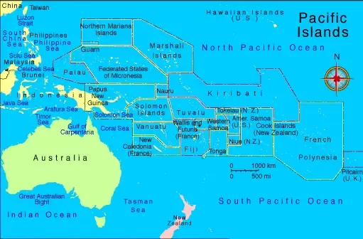 Pacific Islands Map