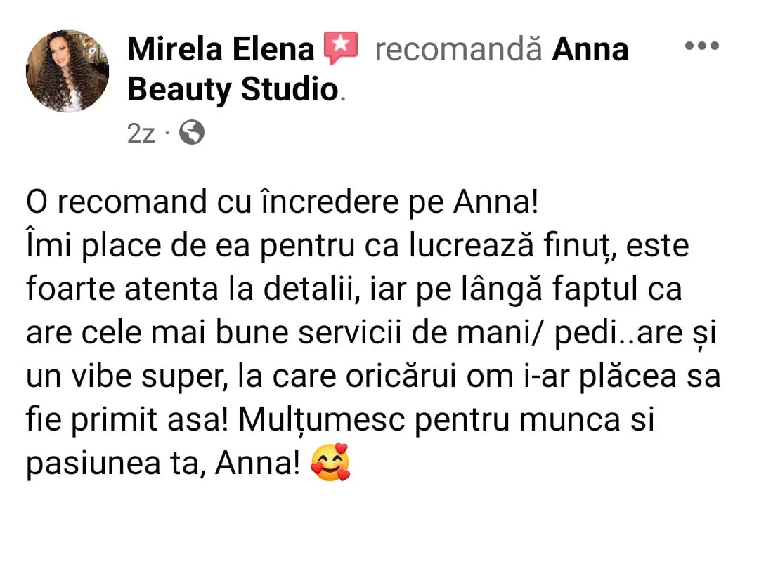 recenzie facebook annabeautystudio.ro